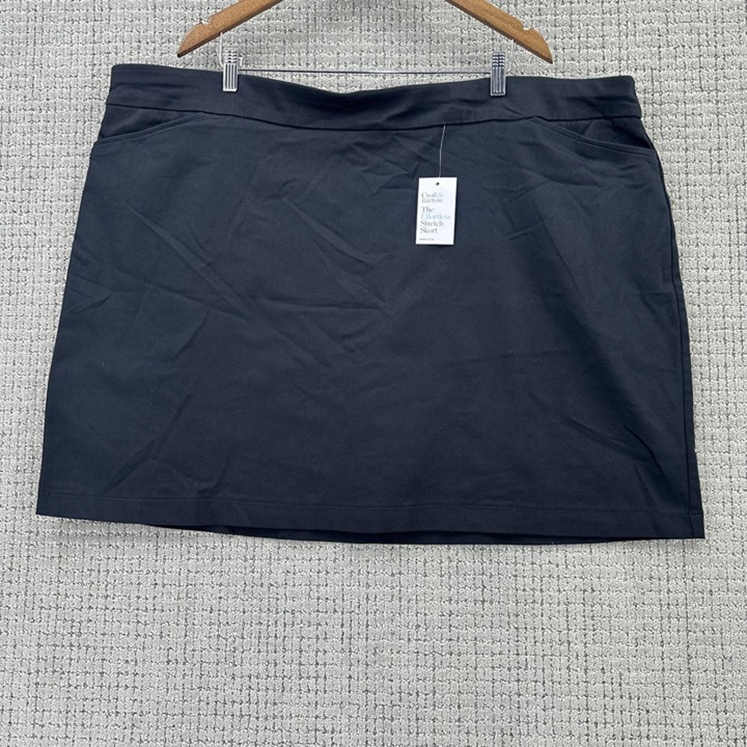 Croft & Barrow The Effortless Stretch Skort Women's Plus Size 26W Black Pockets