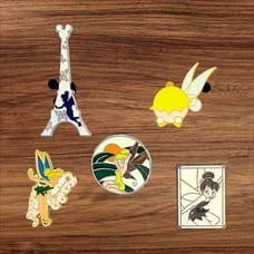 5 Peter Pan Tinker Bell Disney Parks Trading Pins, Plus 2 Bonus Pins