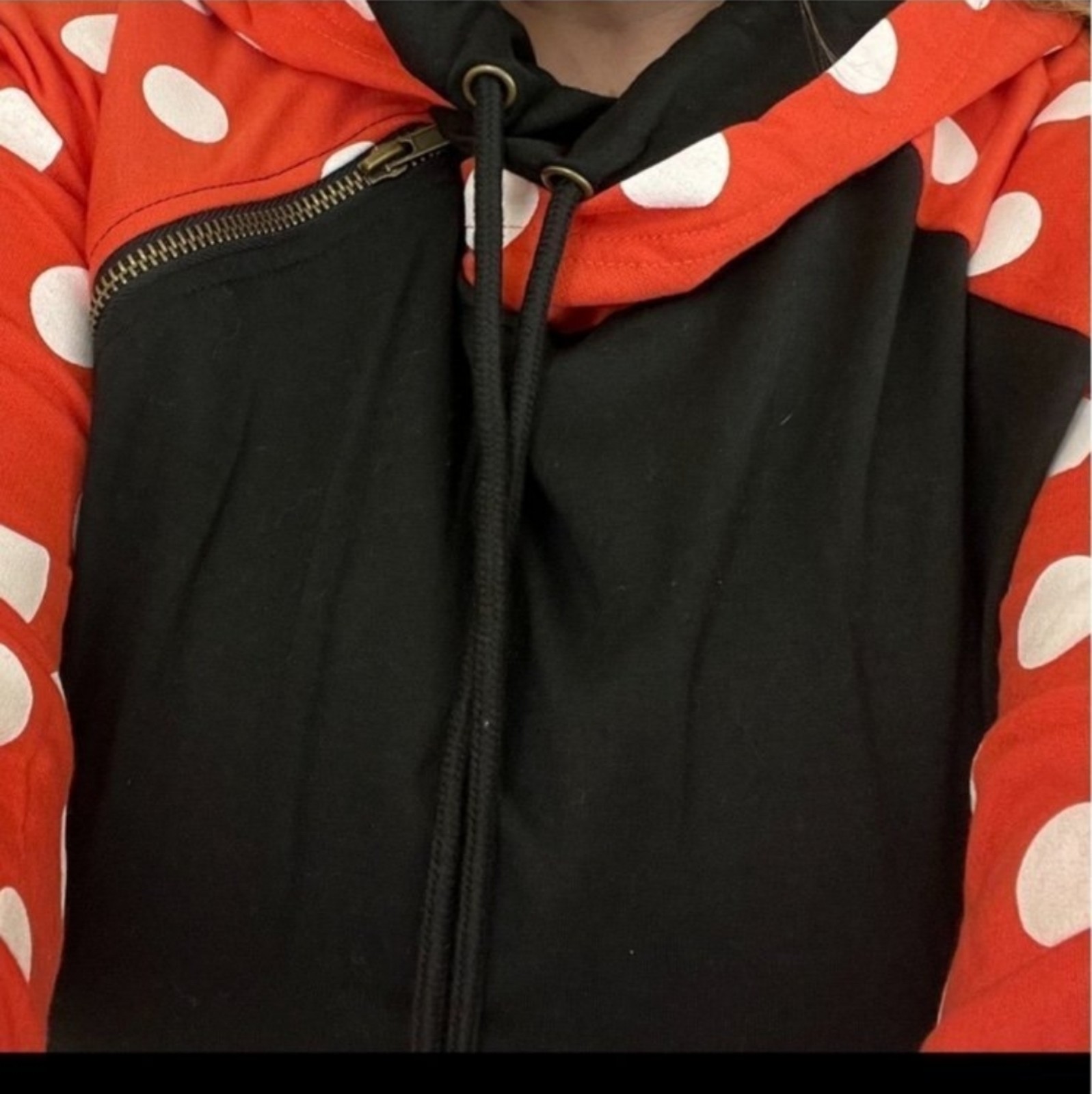 MouseDisney Minnie Mouse Ampersand Double Hoodie Hooded Sweatshirt XL RARE
