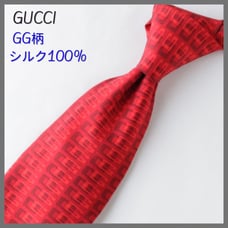 GUCCI Tie GG Pattern Logo All-Over Silk Red Red Glossy Luxury Authenticated