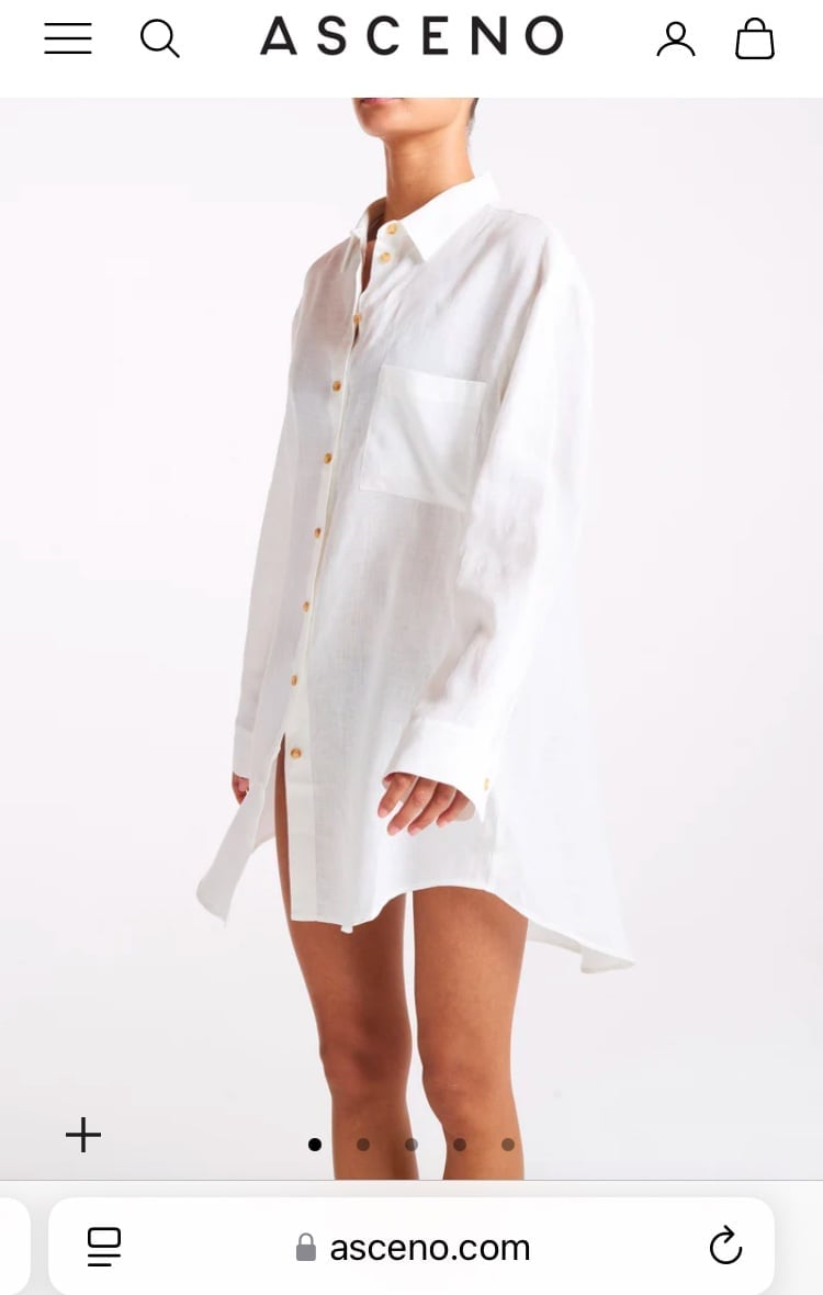 ASCENO pink formentera 100% organic linen oversized shirt M