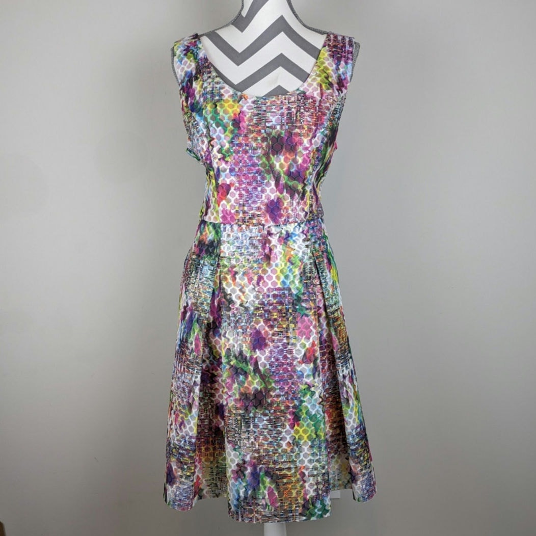 New York & Company Multi Color Dress with Pockets 14