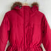 LAUREN RALPH LAUREN Red Down Fill Faux Fur Hood Cinch Waist Puffer Winter Jacket