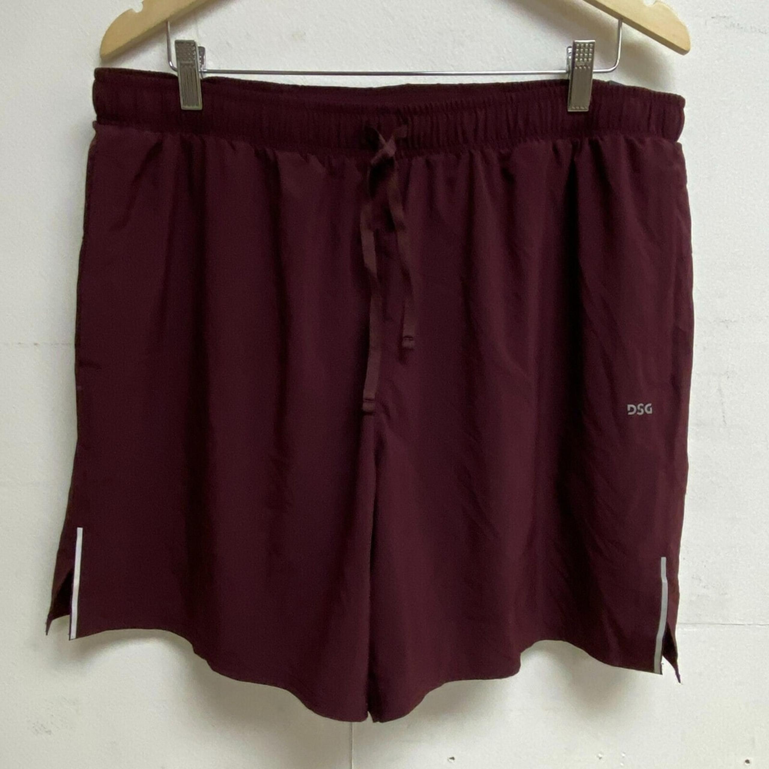 DSG Men's 7" 2-in-1 Stride Run Shorts Team Burgundy / Pure Black Size 2XL