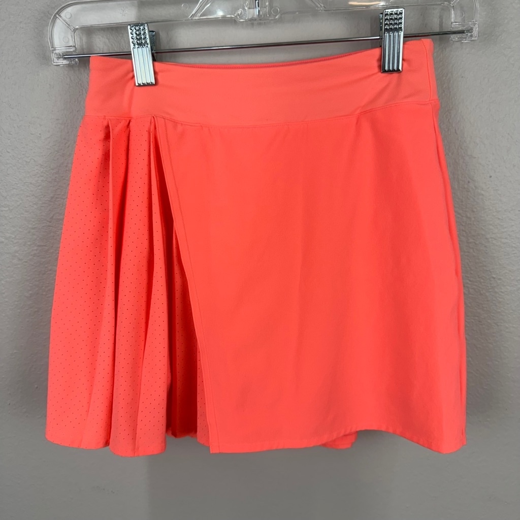Lululemon Asymmetrical Pleated Tennis Skirt 0 Coral Mini w/ Built In Short NWOT