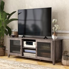 Industrial TV Cabinet Stand for TVs up to 65 Inch, Brown