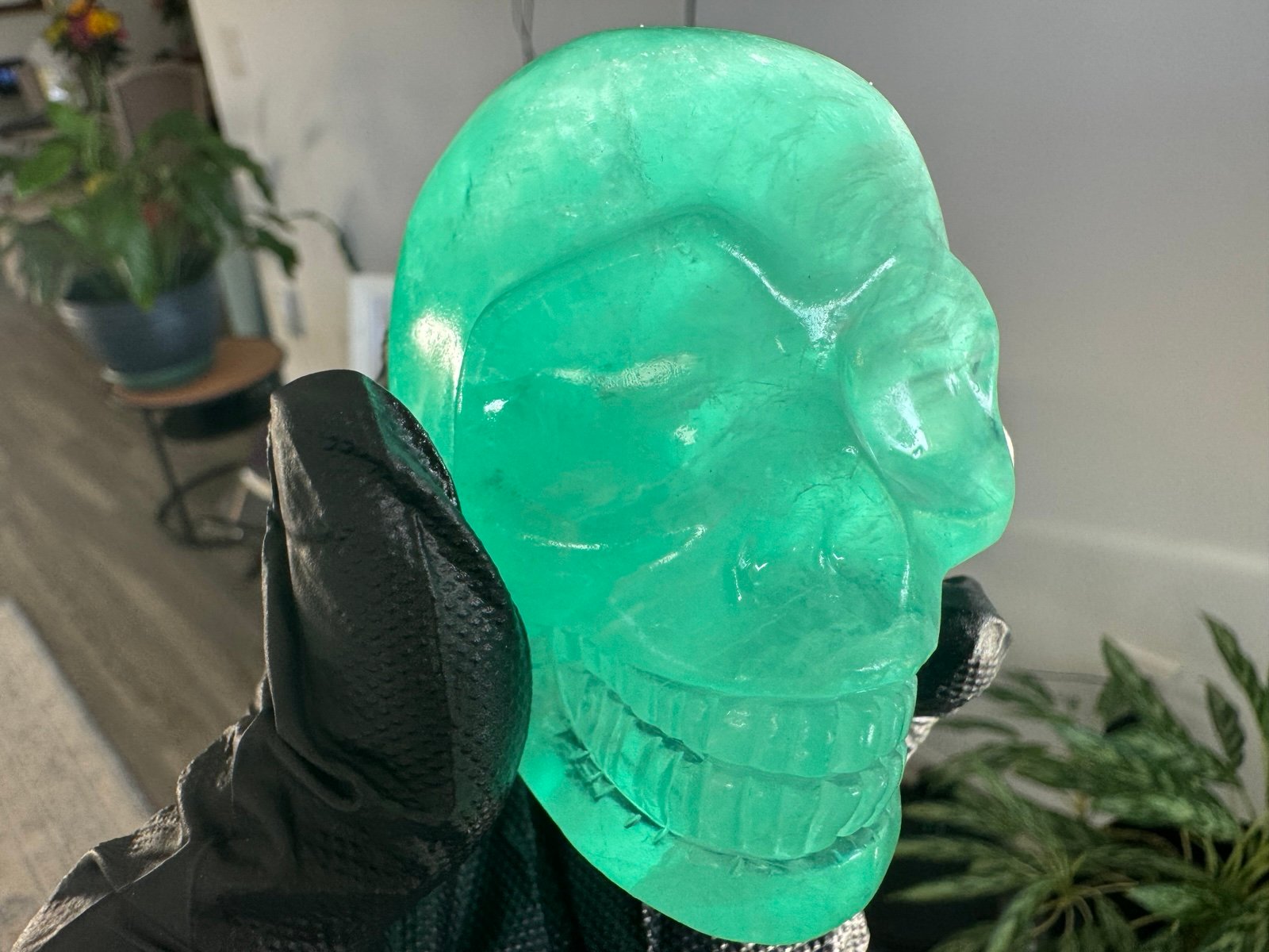 Baja/Tiffany Blue Fluorite Crystal Skull