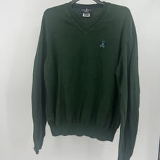 Men's Psycho Bunny Green V Neck Sweater 100% Pima Cotton XL