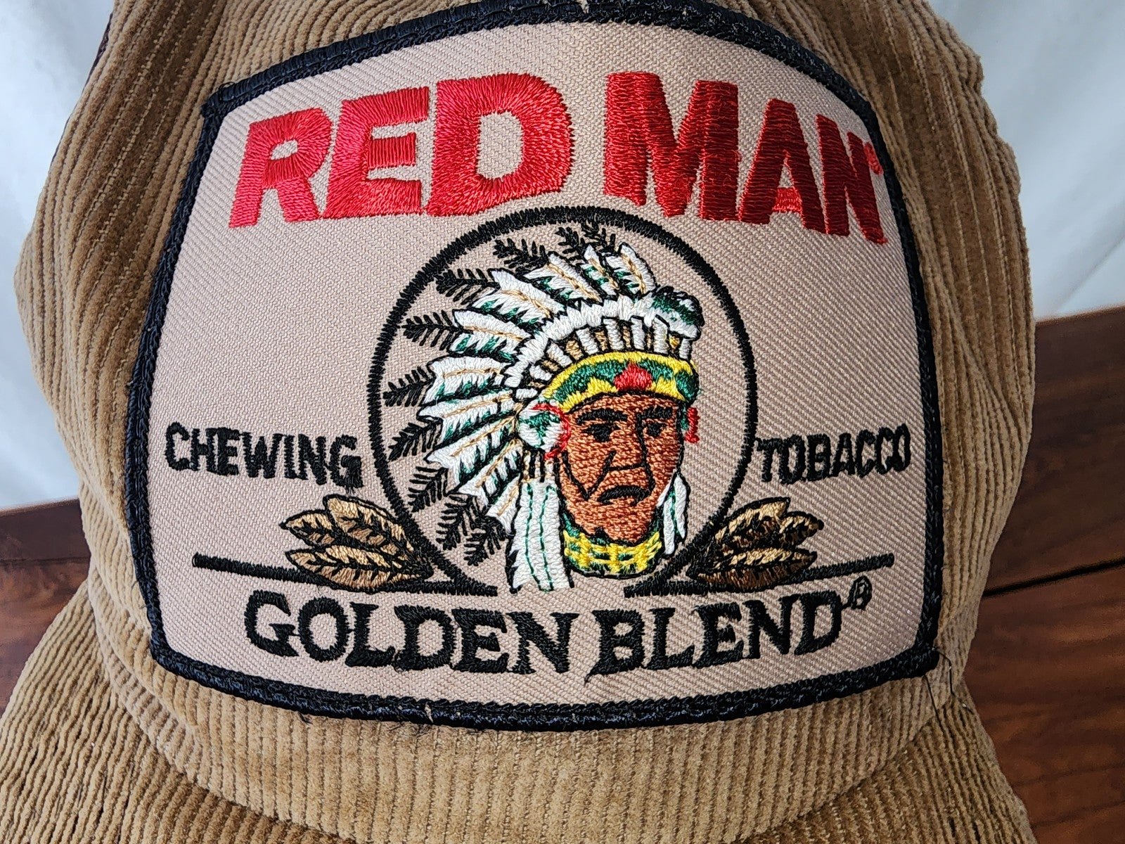 Vintage Redman tobacco Corduroy Trucker Hat