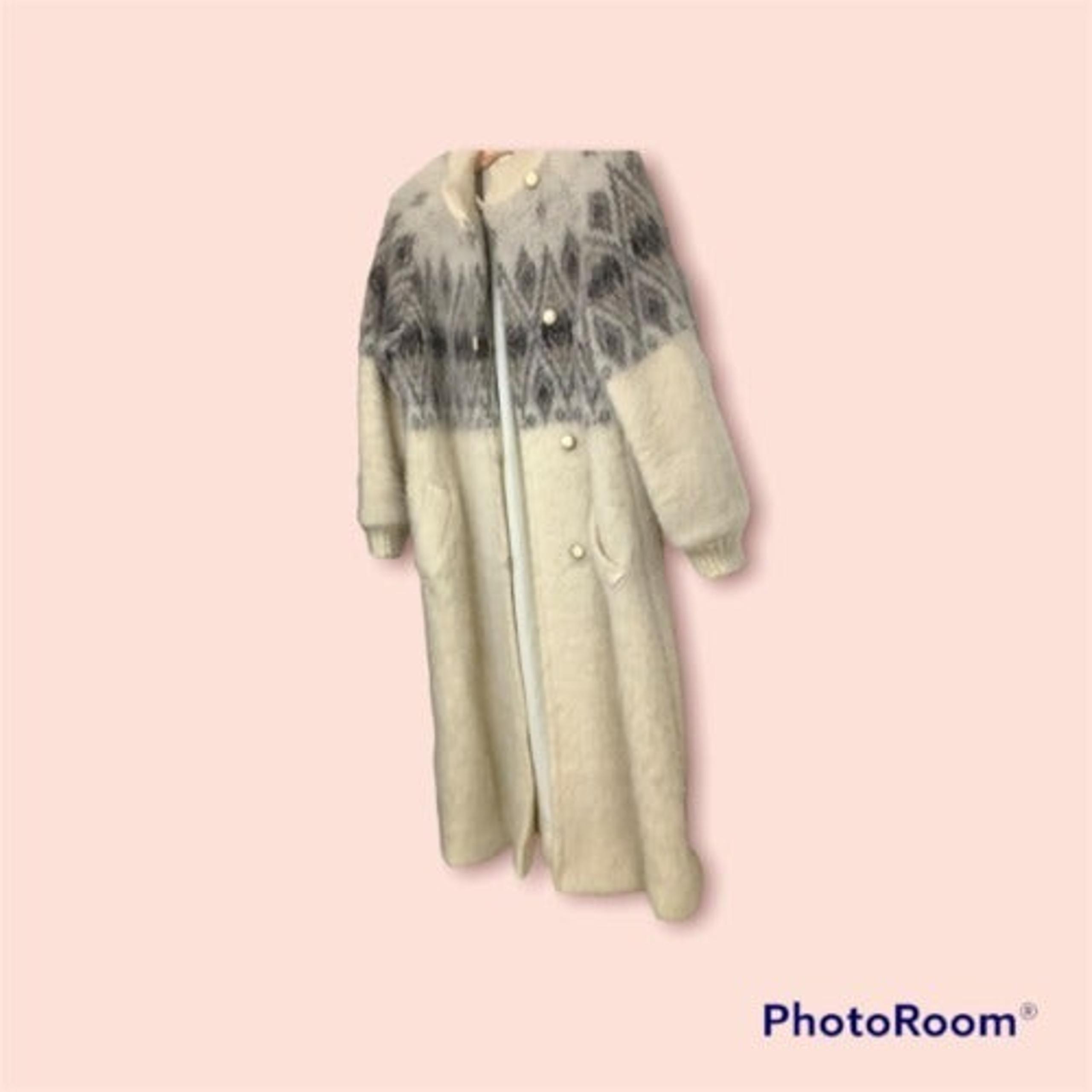 VTG Alafoss of Iceland Icewool Sweater Coat Long Knitted Womens Size S