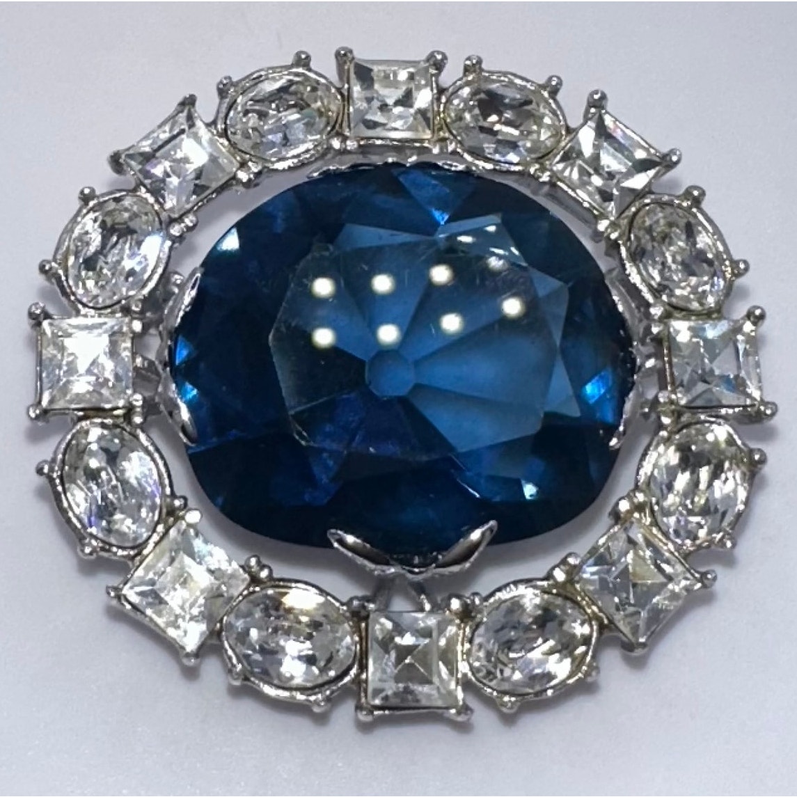Smithsonian Institution Hope Diamond replica blue clear Austrian crystal brooch