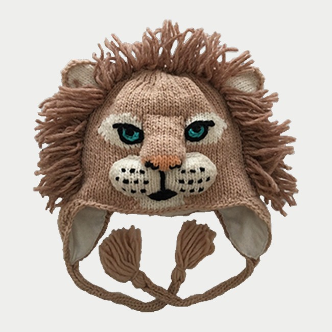Tan Lion Knit Hat
