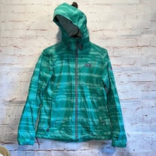 Mountain hardwear rain jacket shell green full zip READ water resistant small