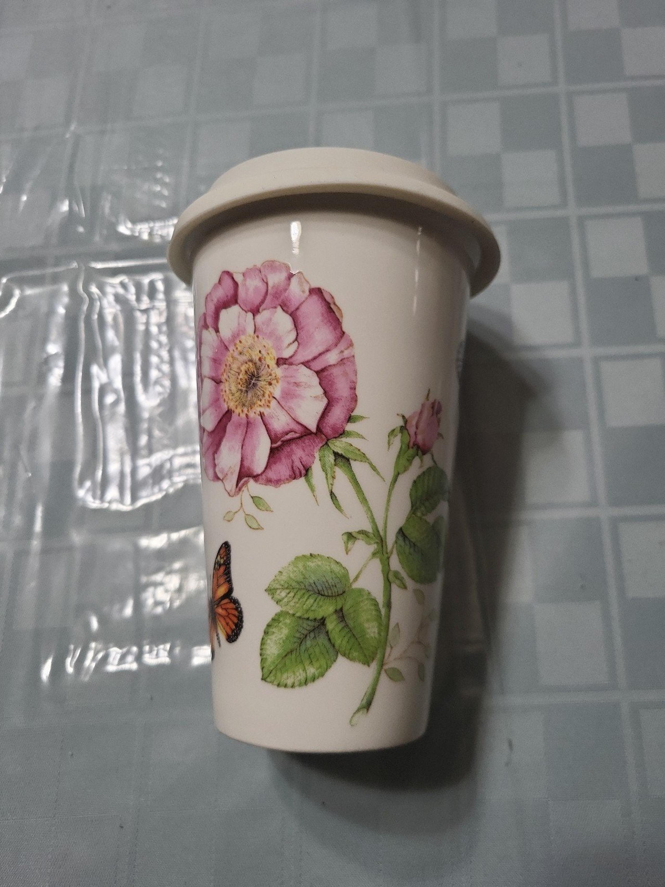Lenox Butterfly  Meadow Travel Mug Coffee Cup Tumbler
