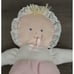 Eden Baby Doll Pink Terry Cloth Blonde Yarn Hair Bonnet Plush Girl Lovey Vtg 10