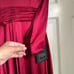 IEENA for Mac Duggal Long Sleeve Ruched Waist satin V-neck
