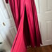 IEENA for Mac Duggal Long Sleeve Ruched Waist satin V-neck