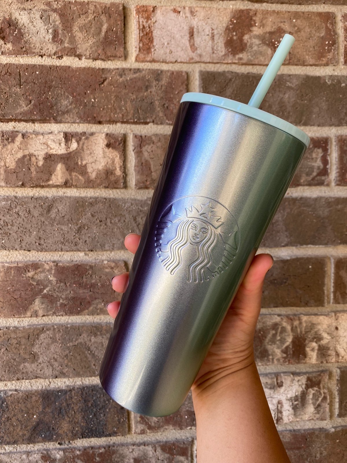 Starbucks 2021 Holiday Purple Green Ombré Stainless Steel Tumbler