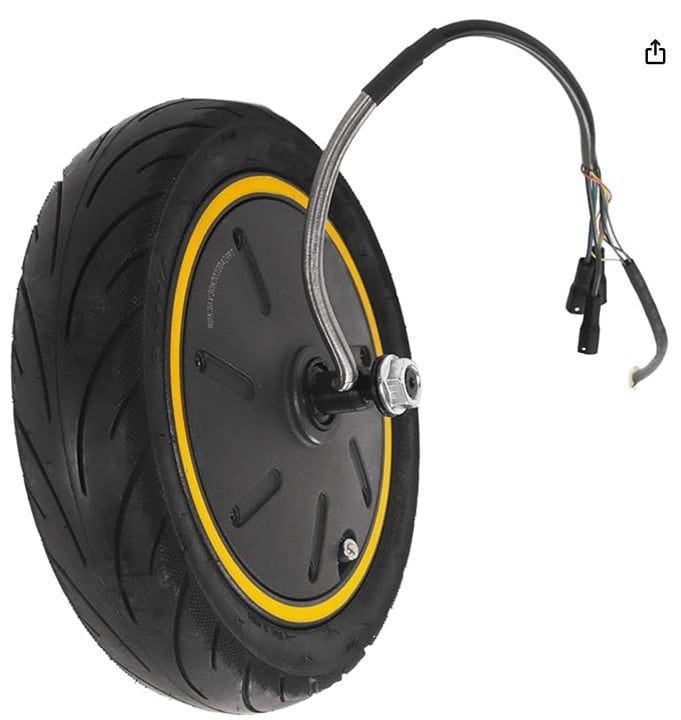 Electric Scooter Hub Motor with Inflatable Tire, 10 inch 350W Rear Wheel Brushle