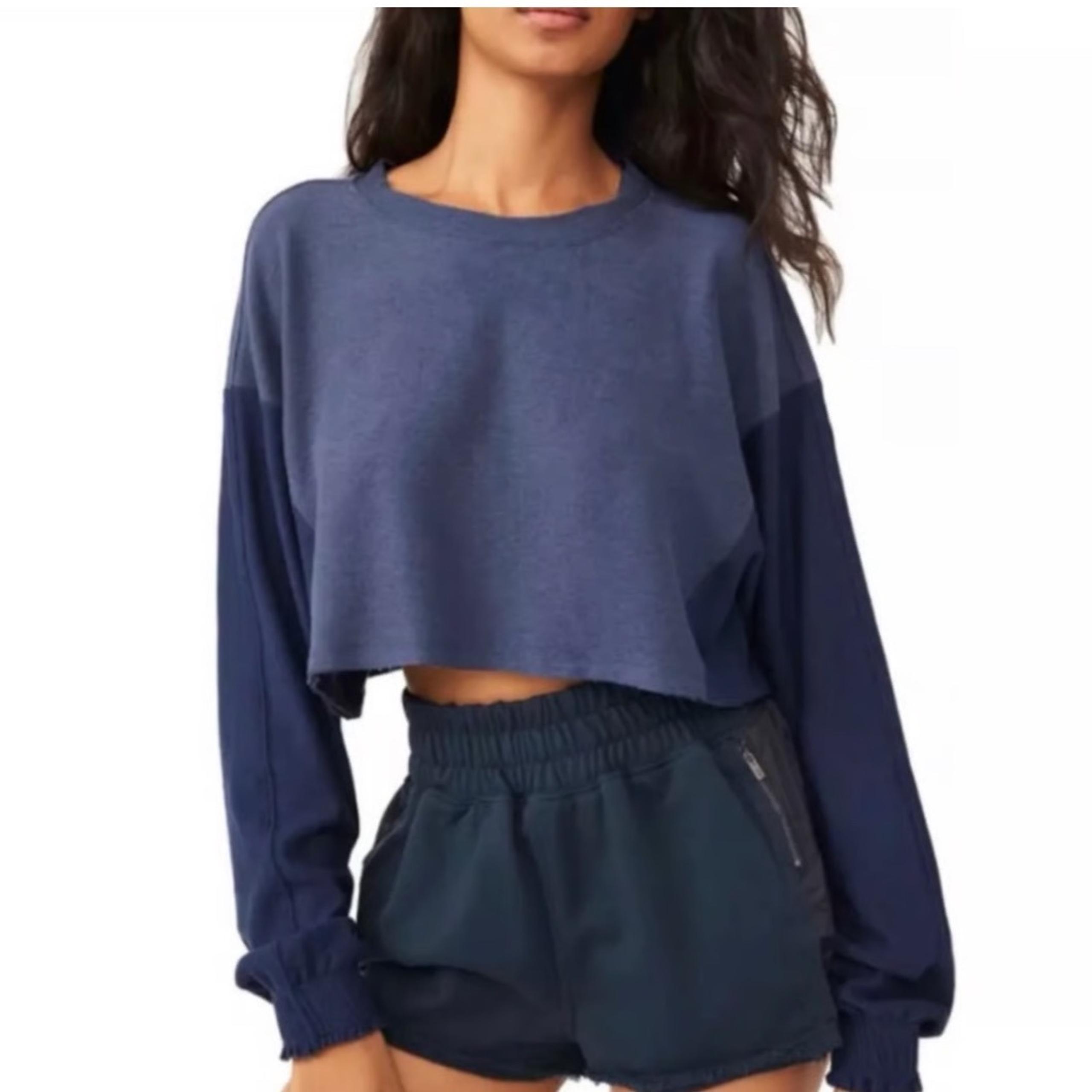 Free People Movement Surfside Cropped Sweatshirt Womens M Pullover Activewear