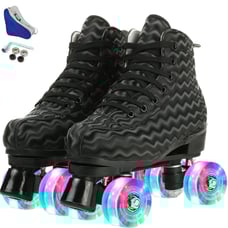 Unisex Roller Skates Double Row Four Wheels High-top Roller Skates Lightning Pat