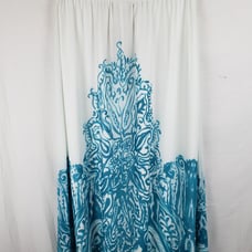 NWT Soft Surroundings Off White/Torquoise Moroccan Maxi Skirt Sz M