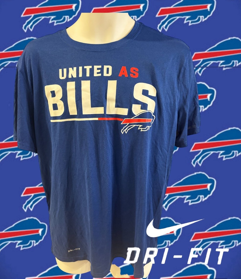 Buffalo Bills Mafia NFL Nike Dri-Fit Men’s Large L Polyester Wick Blue Shirt NWT