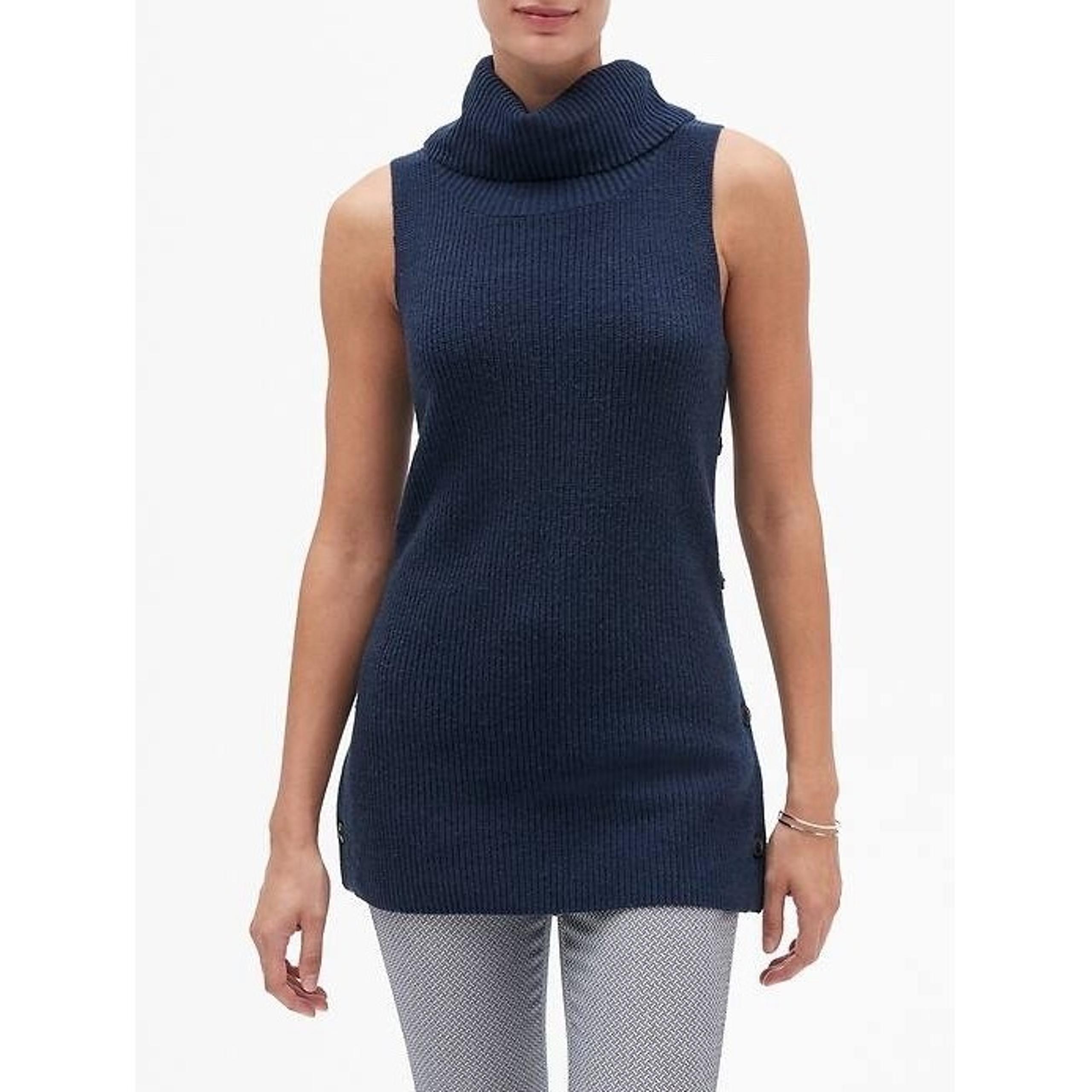 Banana Republic Factory Navy Cowl Neck Tunic Sweater Size Small - MSRP $54.99