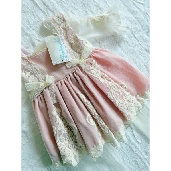 Toddler Girl Dress BelCoquet Size 2T Pink and Cream NWT