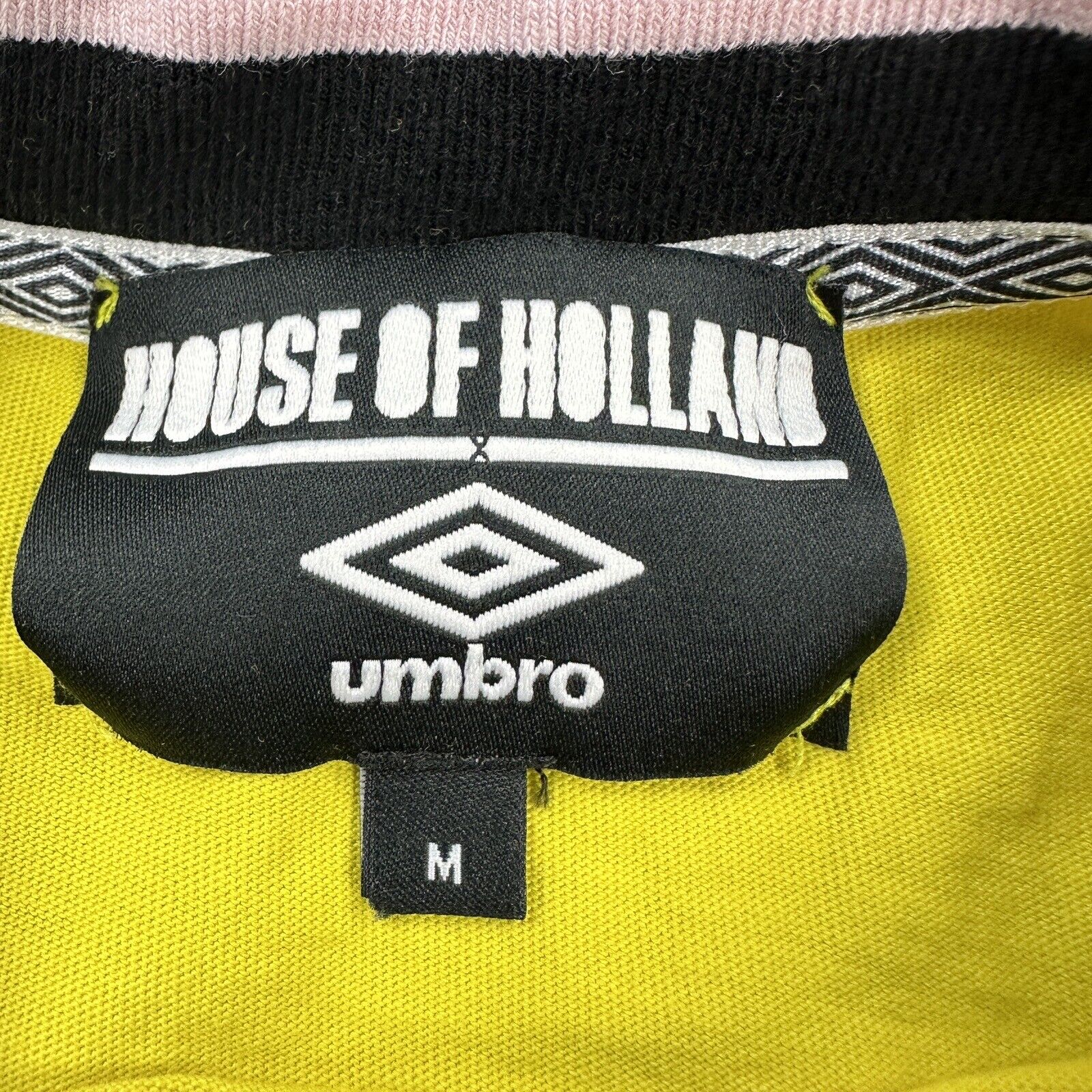Umbro Soccer Shirt Mens Medium Yellow Black House Of Holland Futbol Casual Logo - detail