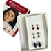 NEW American Girl PRETTY PARTY EARRINGS Black Rhinestone Balls Stars & Magenta