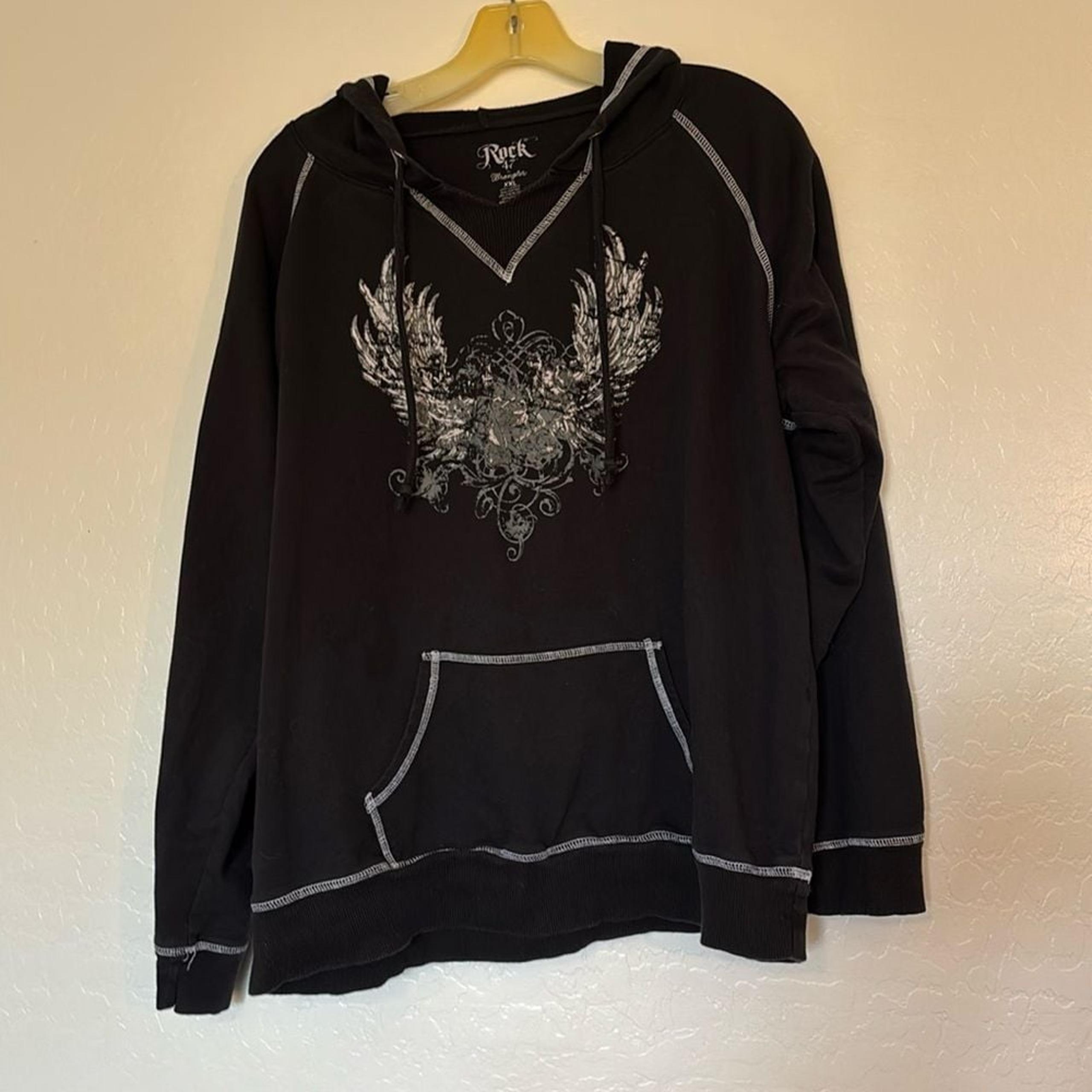 Y2K fairy grunge vintage Rock 47 wrangler women's XXL pull over hoodie