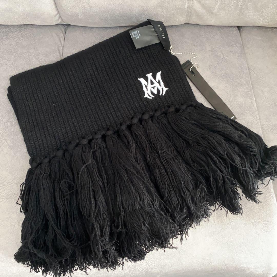Last 1【New】AMIRI Amiri Cashmere Scarf Unisex Black
