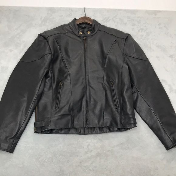 All State Leather Men's Black Leather Touring Jacket Size 42