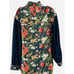 Que Cute Style Navy Floral Explosion Jacket Wm M Navy Red Green NEW WITHOUT TAGS