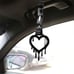 New 2PCS Drip Heart Shaped Black JDM TSURIKAWA Handle Black Strap Charm Drift