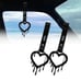 New 2PCS Drip Heart Shaped Black JDM TSURIKAWA Handle Black Strap Charm Drift