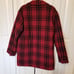 Vintage Haband wool buffalo plaid check button coat quilt lined M L black red
