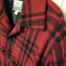 Vintage Haband wool buffalo plaid check button coat quilt lined M L black red