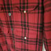 Vintage Haband wool buffalo plaid check button coat quilt lined M L black red