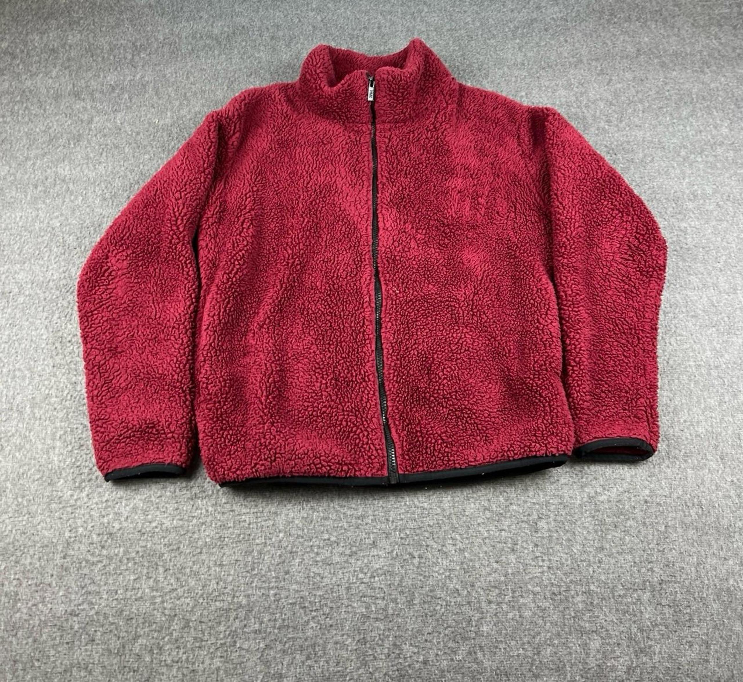 Victoria's Secret PINK Cozy Fleece Jacket in Raspberry Red Sz Medium