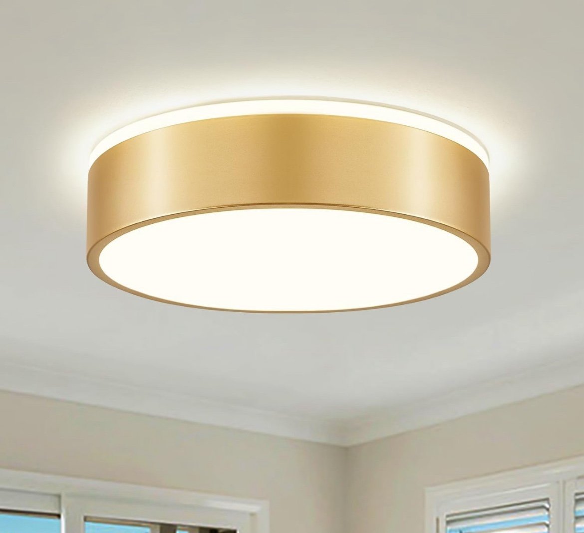 Dimmable Gold LED Ceiling Light, 2700K-6000K 5CCT in One Modern Flush Mount Ceil