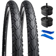YUNSCM 24 Bike Tires 24x1.75/47-507 and 24 Heavy Duty Bike Tubes Schrader Valv