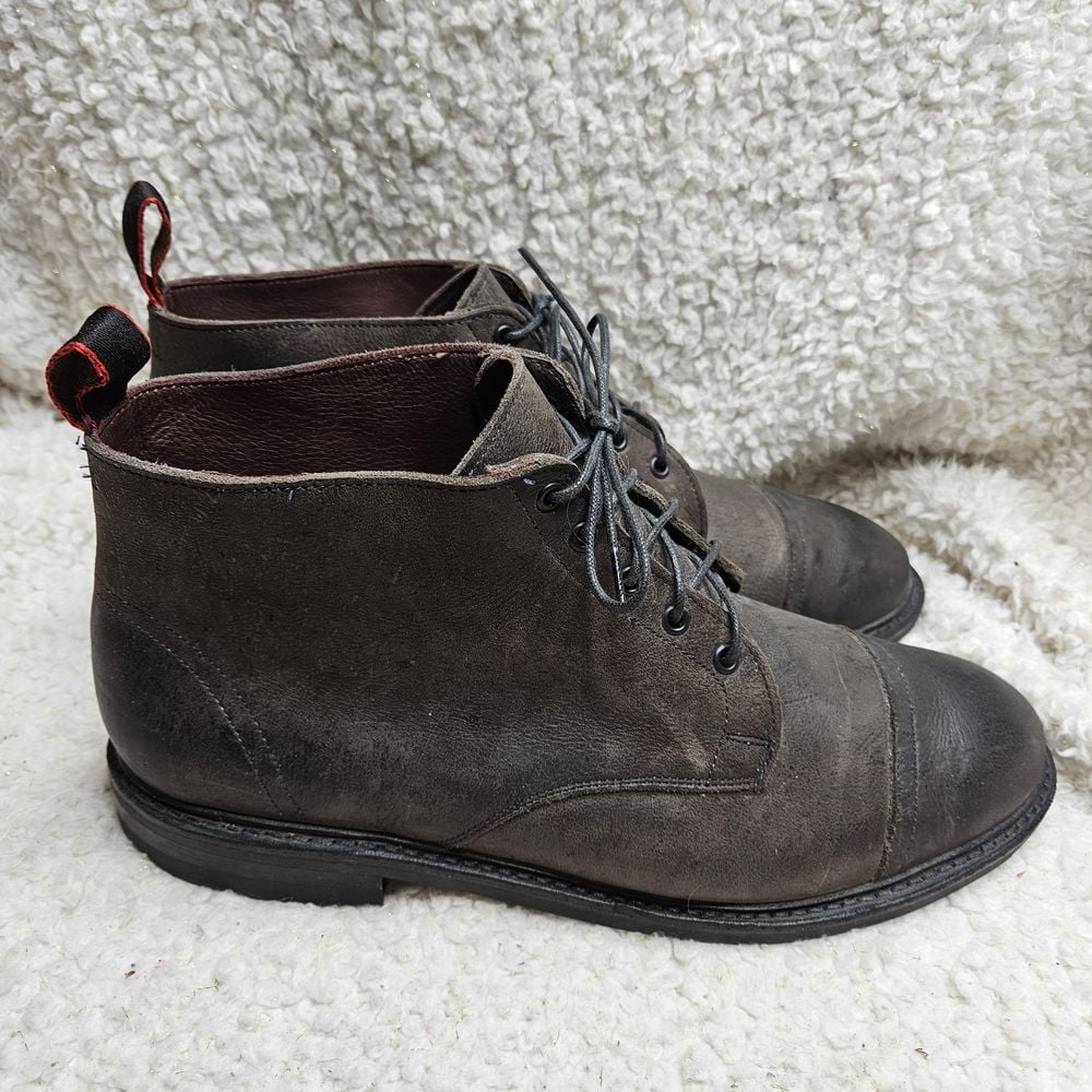 Allen Edmonds Patton Cap-toe Boots with Dainte Rubber Soles sz 12 in Gray