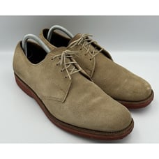 Allen Edmonds Orlean Men's Tan Plain Toe Nubuck Red-Sole Dress Shoes 9.5
