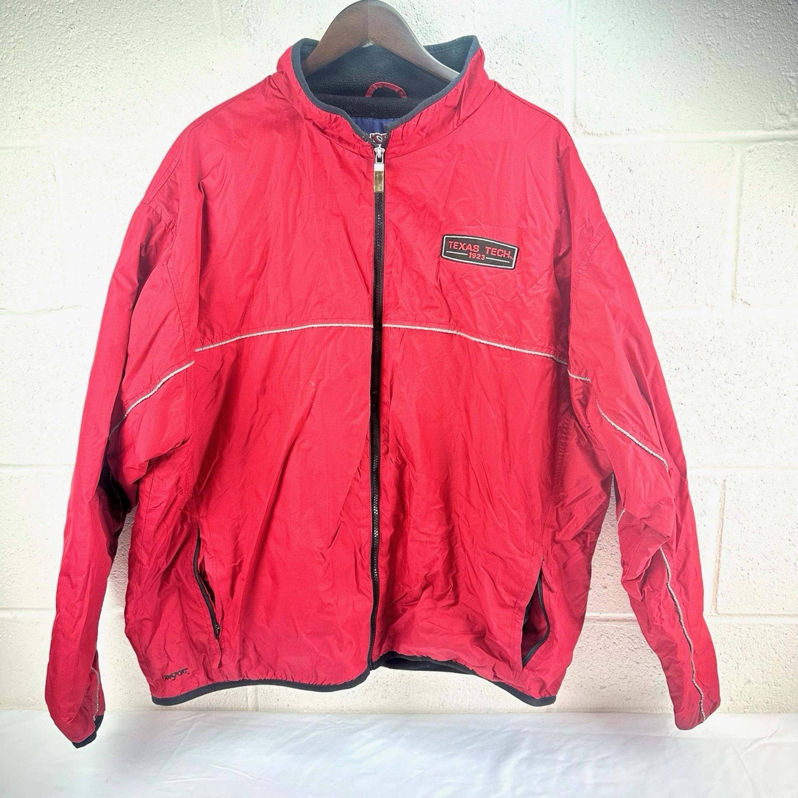 Vintage Jansport Texas Tech Red Raiders Jacket Sz XL Full Zip Hooded College