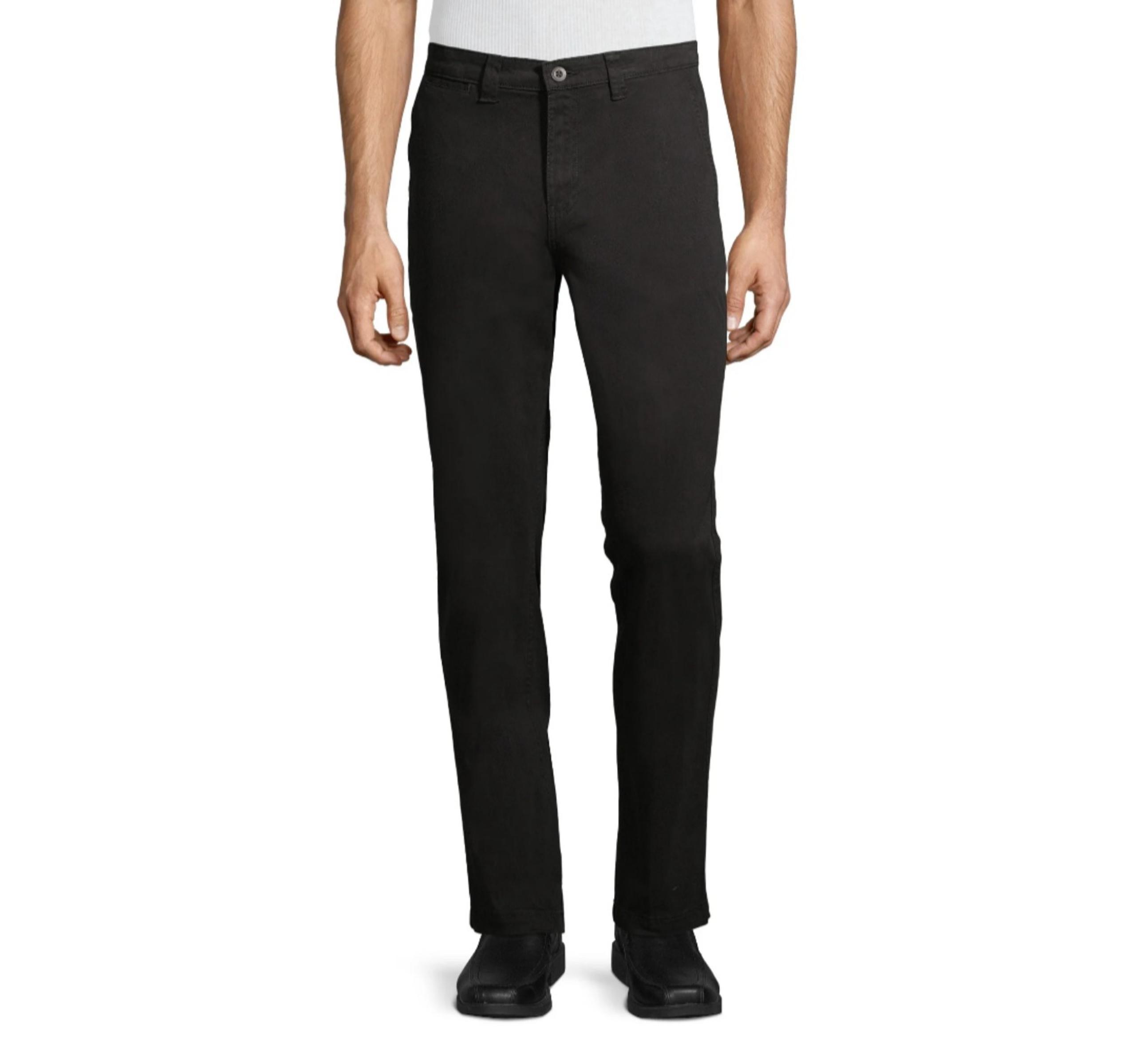 George Men's Size 30x32 Athletic Fit Chino Pants Black Soot