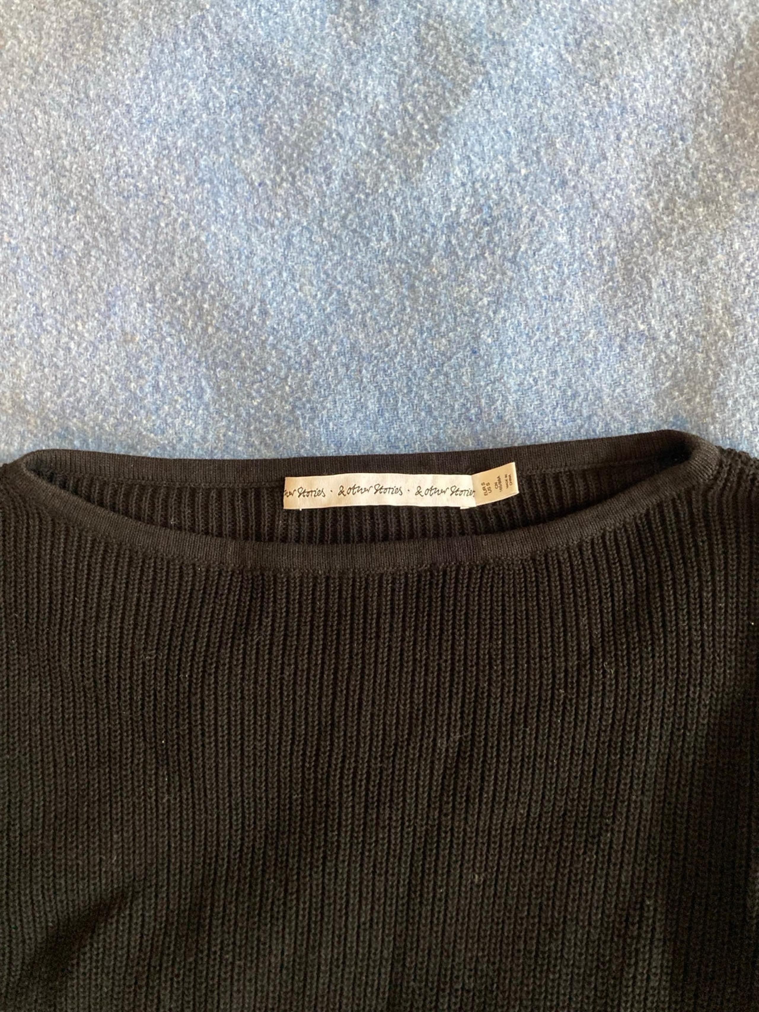 Black boatneck sweater