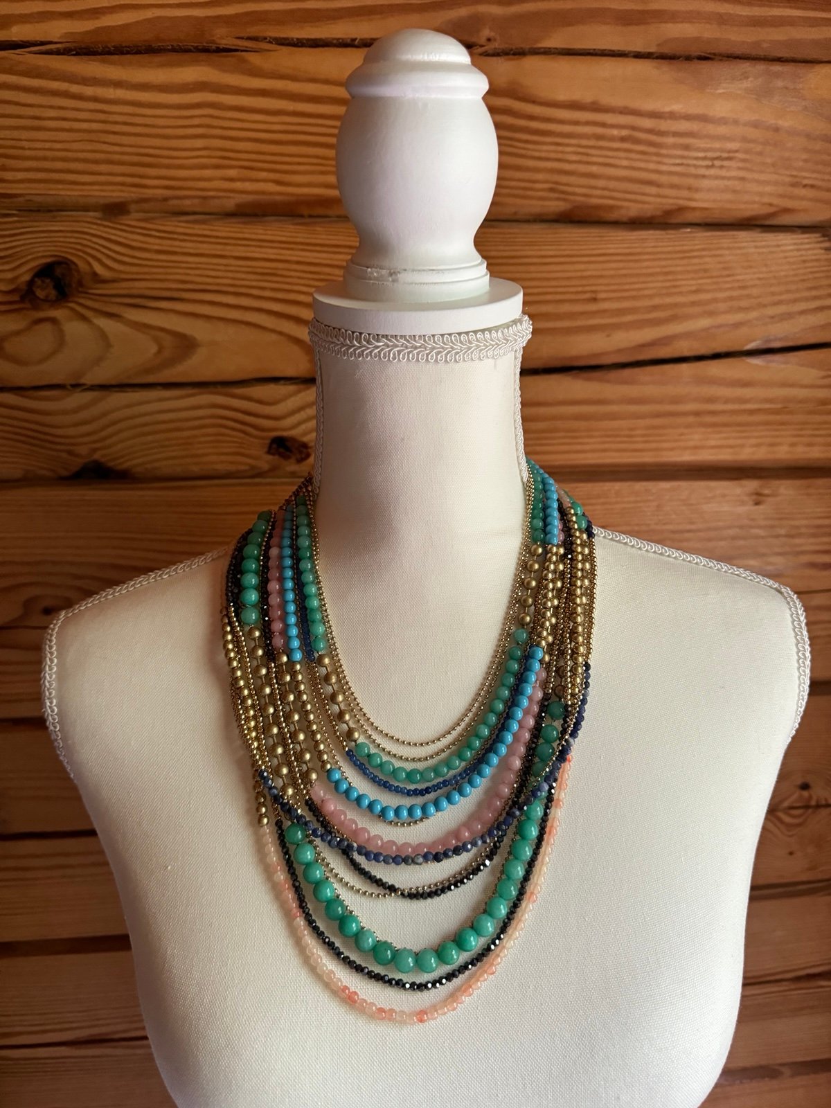 Stella & dot Zahara big necklace semi precious stone bib