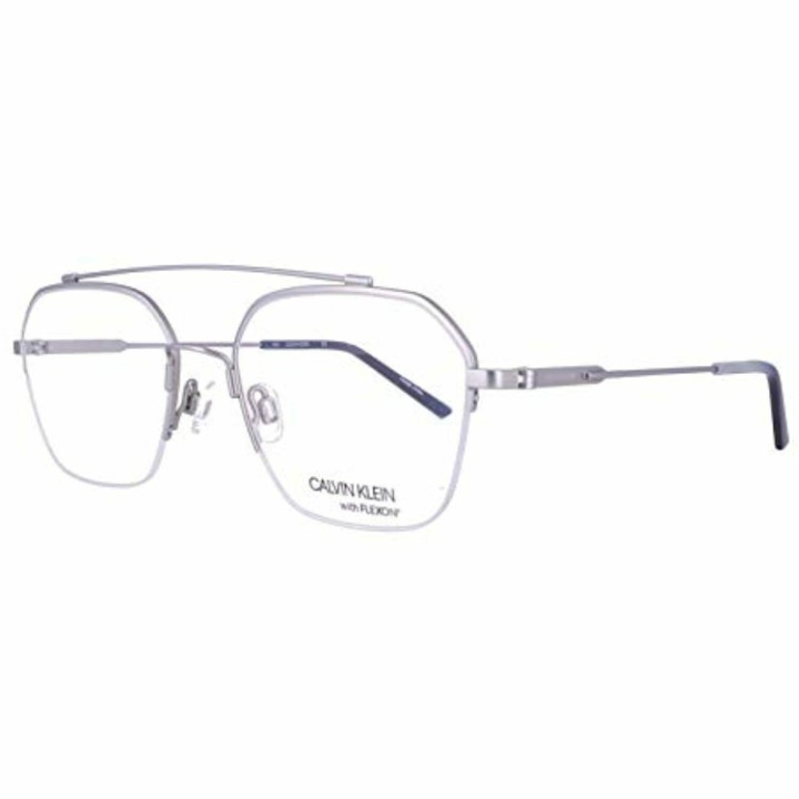 NEW Calvin Klein FLEXON CK19143F 045 Satin Silver Eyeglasses 53mm with CK Case